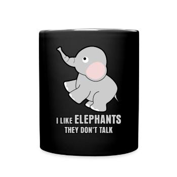 Elephants Cute Joke Elephant - Full Color Mug - black - Front