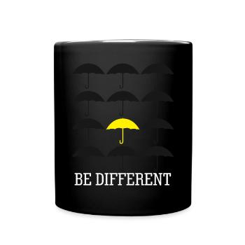 Yellow Umbrella Be different Umbrellas - Full Color Mug - black - Front