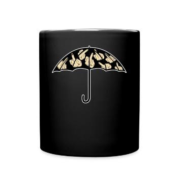 Umbrella with middle fingers Umbrellas - Full Color Mug - black - Front