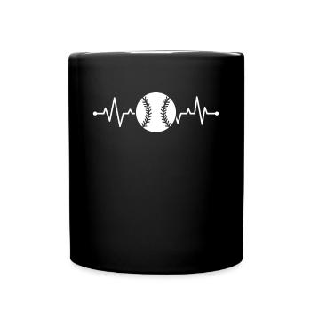 T-ball ball Heartbeat Tee-ball Player - Full Color Mug - black - Front