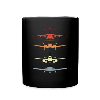 Vintage Airplane Models - Full Color Mug - black - Front