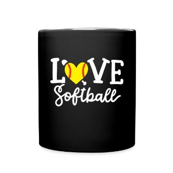 Softball Softball player - Full Color Mug - black - Front