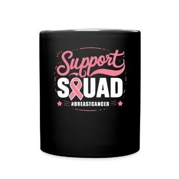 Breast Cancer Awareness Cancer Support Pink Ribbon - Full Color Mug - black - Front