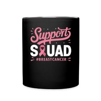 Breast Cancer Awareness Cancer Support Pink Ribbon - Full Color Mug - black - Front