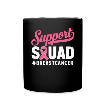 Breast Cancer Awareness Cancer Support Pink Ribbon - Full Color Mug - black - Front