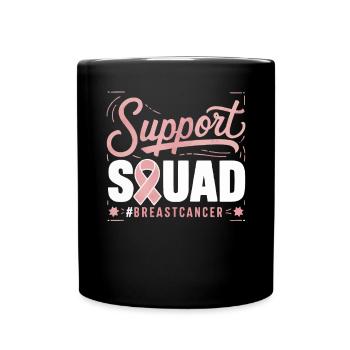 Breast Cancer Awareness Cancer Support Pink Ribbon - Full Color Mug - black - Front