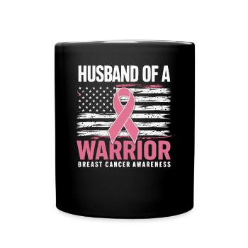 Breast Cancer Awareness Cancer Support Pink Ribbon - Full Color Mug - black - Front