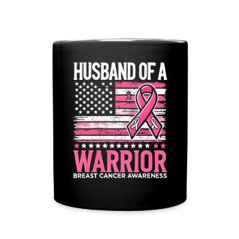 Breast Cancer Awareness Cancer Support Pink Ribbon - Full Color Mug - black - Front