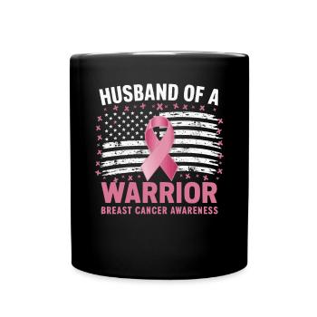 Breast Cancer Awareness Cancer Support Pink Ribbon - Full Color Mug - black - Front