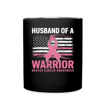 Breast Cancer Awareness Cancer Support Pink Ribbon - Full Color Mug - black - Front