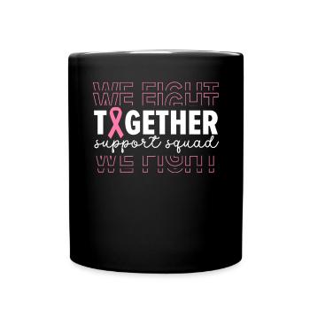 Breast Cancer Awareness Cancer Support Pink Ribbon - Full Color Mug - black - Front