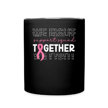 Breast Cancer Awareness Cancer Support Pink Ribbon - Full Color Mug - black - Front