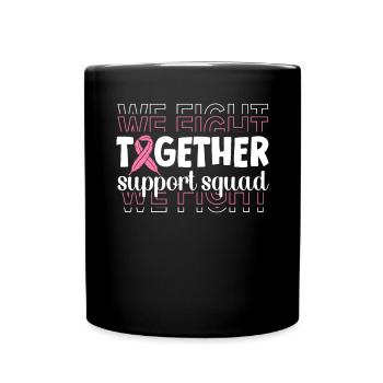Breast Cancer Awareness Cancer Support Pink Ribbon - Full Color Mug - black - Front