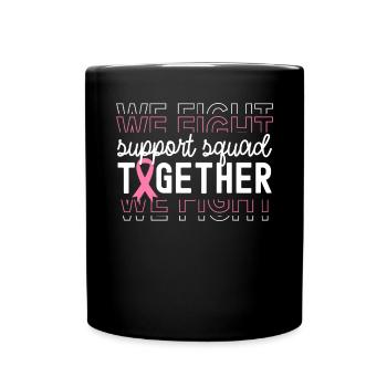 Breast Cancer Awareness Cancer Support Pink Ribbon - Full Color Mug - black - Front