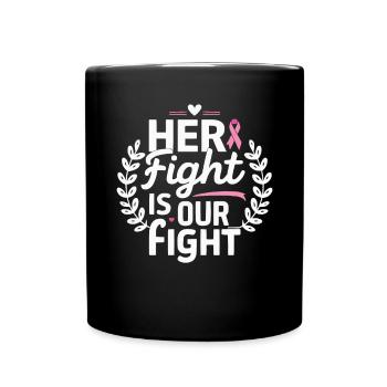 Breast Cancer Awareness Cancer Support Pink Ribbon - Full Color Mug - black - Front