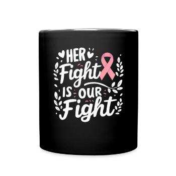 Breast Cancer Awareness Cancer Support Pink Ribbon - Full Color Mug - black - Front