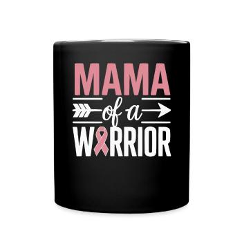 Breast Cancer Awareness Cancer Support Pink Ribbon - Full Color Mug - black - Front