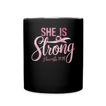 Breast Cancer Awareness Cancer Support Pink Ribbon - Full Color Mug - black - Front
