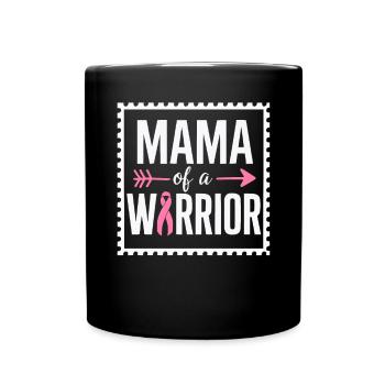 Breast Cancer Awareness Cancer Support Pink Ribbon - Full Color Mug - black - Front
