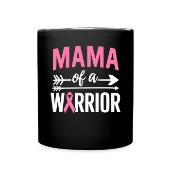 Breast Cancer Awareness Cancer Support Pink Ribbon - Full Color Mug - black - Front