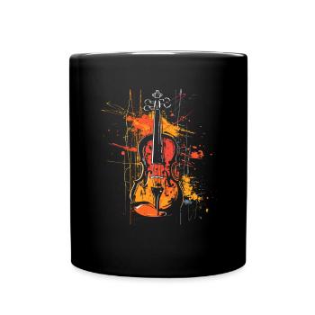 Violin Line Art - Full Color Mug - black - Front
