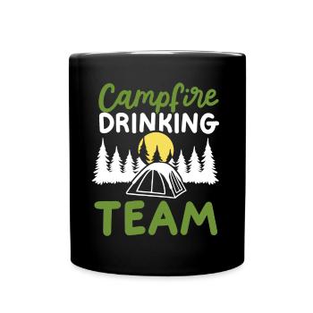Camping Campfire Drinking - Full Color Mug - black - Front