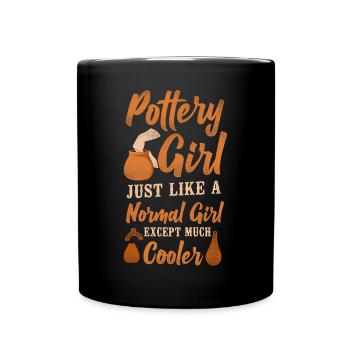 Pottery Ceramics Artist Girl - Full Color Mug - black - Front