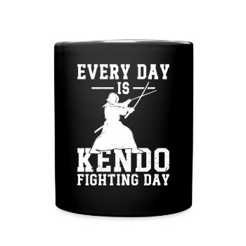 Every day is Kendo fighting day - Kendo Martial Ar - Full Color Mug - black - Front