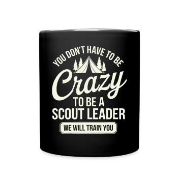 Scout Leader Scouting Campfire Camping Tent - Full Color Mug - black - Front