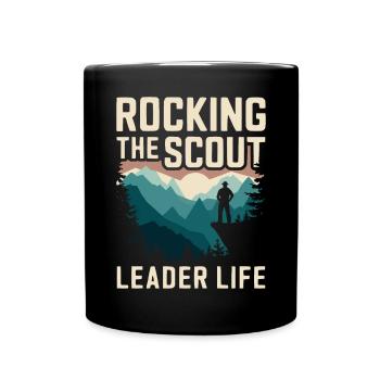 Scout Leader Scouting Campfire Camping Tent - Full Color Mug - black - Front