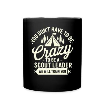 Scout Leader Scouting Campfire Camping Tent - Full Color Mug - black - Front