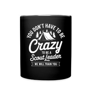 Scout Leader Scouting Campfire Camping Tent - Full Color Mug - black - Front