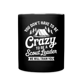 Scout Leader Scouting Campfire Camping Tent - Full Color Mug - black - Front