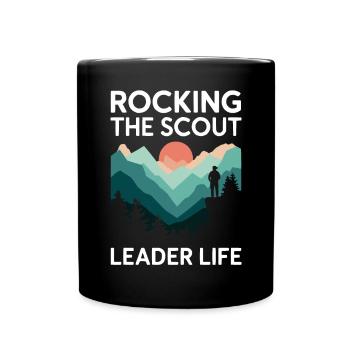 Scout Leader Scouting Campfire Camping Tent - Full Color Mug - black - Front