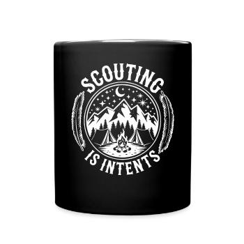 Scout Leader Scouting Campfire Camping Tent - Full Color Mug - black - Front