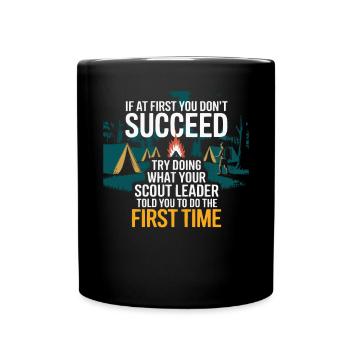 Scout Leader Scouting Campfire Camping Tent - Full Color Mug - black - Front