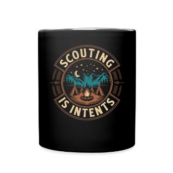 Scout Leader Scouting Campfire Camping Tent - Full Color Mug - black - Front