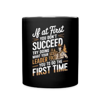 Scout Leader Scouting Campfire Camping Tent - Full Color Mug - black - Front