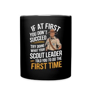 Scout Leader Scouting Campfire Camping Tent - Full Color Mug - black - Front