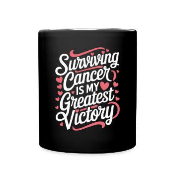 Cancer Survivor Chemotherapy Chemo Beat Cancer - Full Color Mug - black - Front