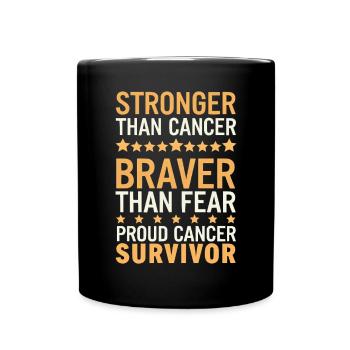 Cancer Survivor Chemotherapy Chemo Beat Cancer - Full Color Mug - black - Front