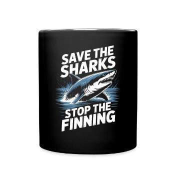 Save The Sharks Stop The Finning Campaign - Full Color Mug - black - Front