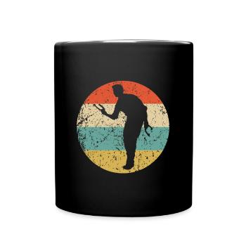 Horseshoes Player Silhouette Retro Horseshoes - Full Color Mug - black - Front