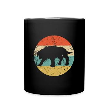 Saber-Toothed Tiger Smilodon Retro Prehistoric Cat - Full Color Mug - black - Front