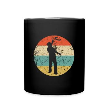 Man Playing Horseshoes Retro Horseshoes Toss - Full Color Mug - black - Front