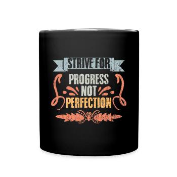 Strive For Progress Not Perfection Vintage - Full Color Mug - black - Front