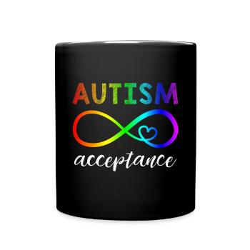 Red Instead Autism Shirt Autism Acceptance - Full Color Mug - black - Front
