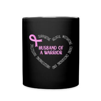 Breast Cancer Support Husband Of A Warrior - Full Color Mug - black - Front