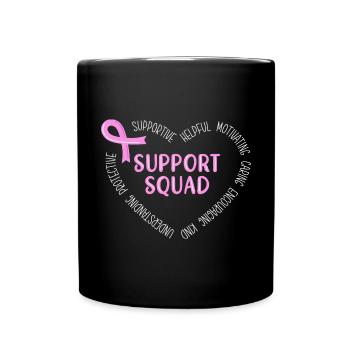 Breast Cancer Support Squad October - Full Color Mug - black - Front