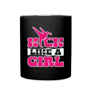 Kick Like Girl - Full Color Mug - black - Front